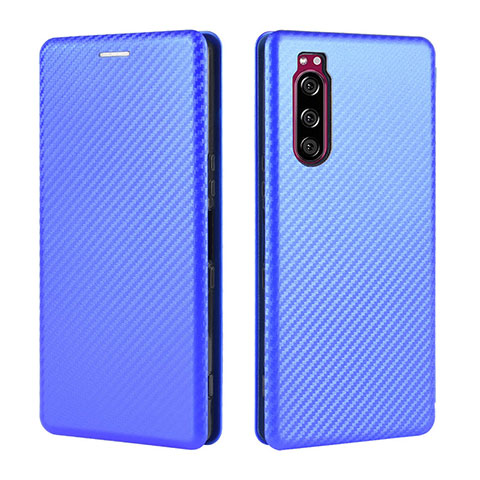 Handytasche Stand Schutzhülle Flip Leder Hülle L04Z für Sony Xperia 5 Blau