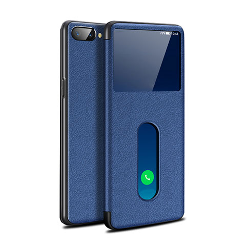 Handytasche Stand Schutzhülle Flip Leder Hülle L05 für Oppo A5 Blau