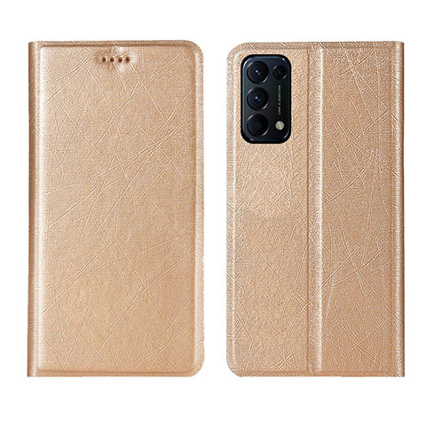 Handytasche Stand Schutzhülle Flip Leder Hülle L05 für Oppo Find X3 Lite 5G Gold