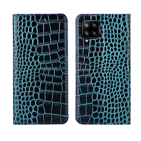 Handytasche Stand Schutzhülle Flip Leder Hülle L05 für Samsung Galaxy A42 5G Blau