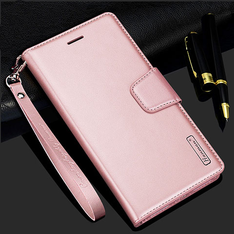 Handytasche Stand Schutzhülle Flip Leder Hülle L05 für Samsung Galaxy S21 5G Rosegold