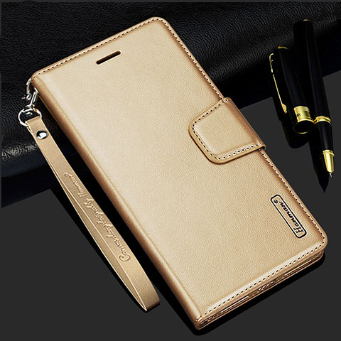 Handytasche Stand Schutzhülle Flip Leder Hülle L05 für Samsung Galaxy S21 FE 5G Gold