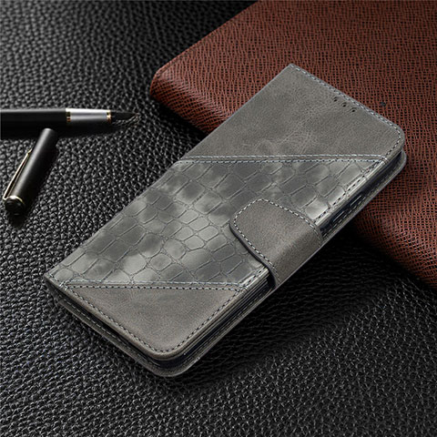 Handytasche Stand Schutzhülle Flip Leder Hülle L05 für Xiaomi Redmi 9 India Grau