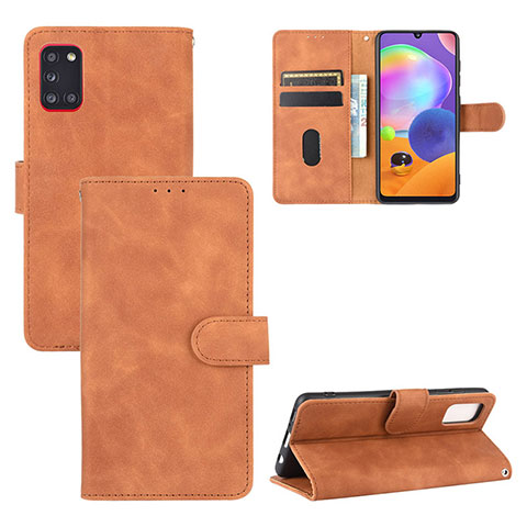 Handytasche Stand Schutzhülle Flip Leder Hülle L05Z für Samsung Galaxy A31 Braun