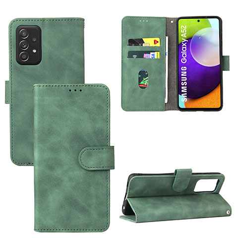 Handytasche Stand Schutzhülle Flip Leder Hülle L05Z für Samsung Galaxy A52 4G Grün