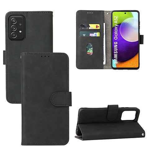 Handytasche Stand Schutzhülle Flip Leder Hülle L05Z für Samsung Galaxy A52s 5G Schwarz