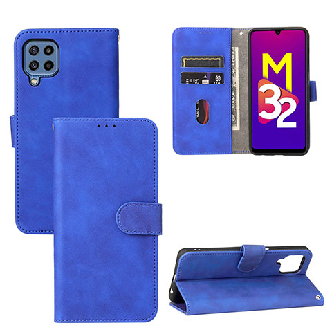 Handytasche Stand Schutzhülle Flip Leder Hülle L05Z für Samsung Galaxy M32 4G Blau