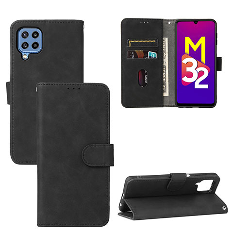 Handytasche Stand Schutzhülle Flip Leder Hülle L05Z für Samsung Galaxy M32 4G Schwarz