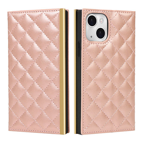 Handytasche Stand Schutzhülle Flip Leder Hülle L06 für Apple iPhone 13 Mini Rosegold