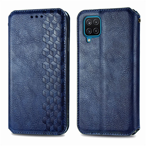 Handytasche Stand Schutzhülle Flip Leder Hülle L06 für Samsung Galaxy A12 Blau