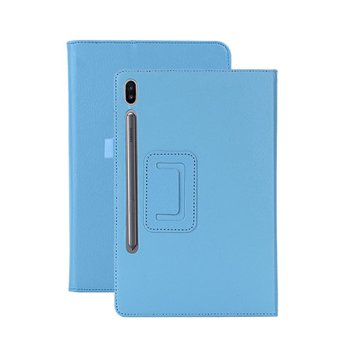 Handytasche Stand Schutzhülle Flip Leder Hülle L06 für Samsung Galaxy Tab S6 10.5 SM-T860 Hellblau