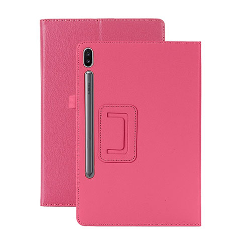 Handytasche Stand Schutzhülle Flip Leder Hülle L06 für Samsung Galaxy Tab S6 10.5 SM-T860 Pink