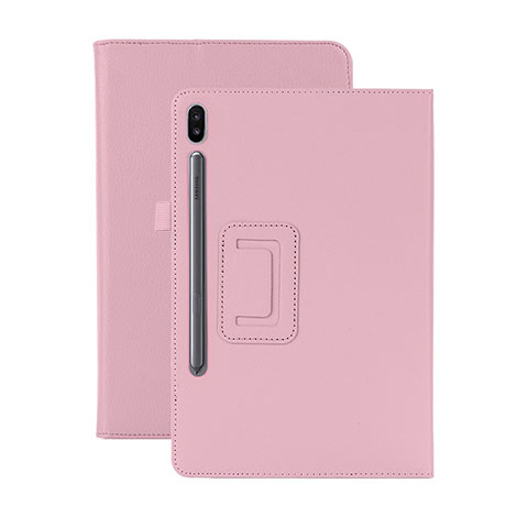 Handytasche Stand Schutzhülle Flip Leder Hülle L06 für Samsung Galaxy Tab S6 10.5 SM-T860 Rosa