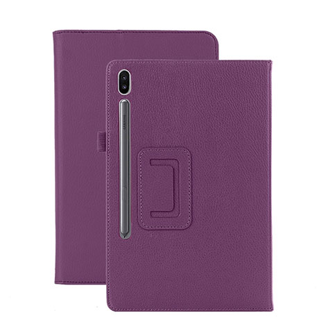 Handytasche Stand Schutzhülle Flip Leder Hülle L06 für Samsung Galaxy Tab S6 10.5 SM-T860 Violett