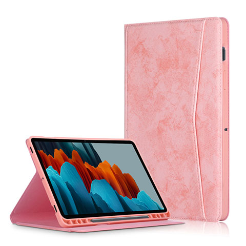 Handytasche Stand Schutzhülle Flip Leder Hülle L06 für Samsung Galaxy Tab S7 11 Wi-Fi SM-T870 Rosa