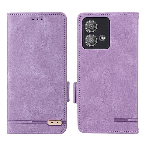 Handytasche Stand Schutzhülle Flip Leder Hülle L06Z für Motorola Moto Edge 40 Neo 5G Violett