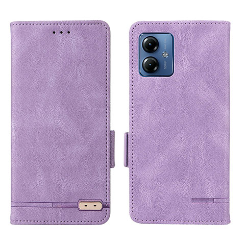 Handytasche Stand Schutzhülle Flip Leder Hülle L06Z für Motorola Moto G14 Violett