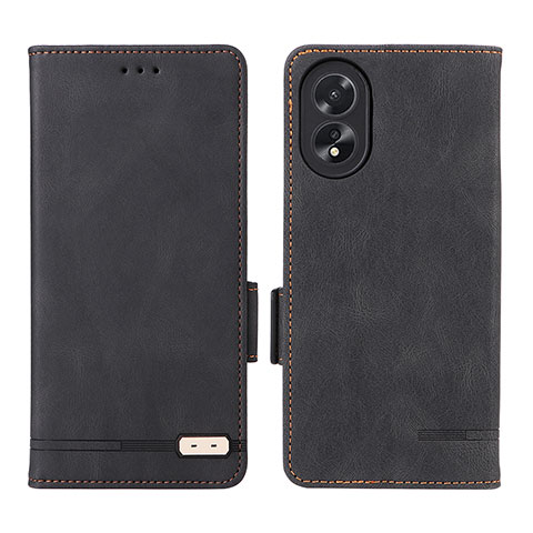 Handytasche Stand Schutzhülle Flip Leder Hülle L06Z für Oppo A18 Schwarz