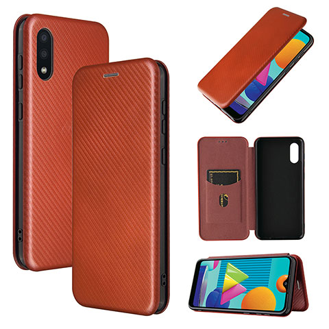 Handytasche Stand Schutzhülle Flip Leder Hülle L06Z für Samsung Galaxy A02 Braun