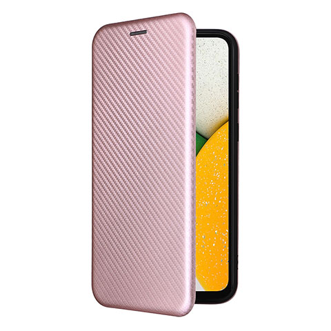 Handytasche Stand Schutzhülle Flip Leder Hülle L06Z für Samsung Galaxy A03 Core Rosegold