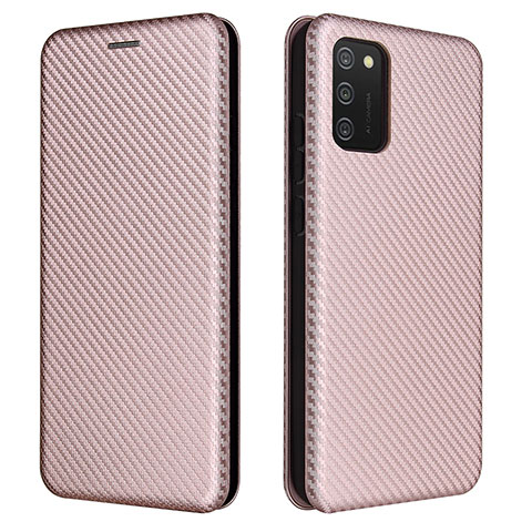 Handytasche Stand Schutzhülle Flip Leder Hülle L06Z für Samsung Galaxy A03s Rosegold