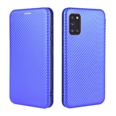 Handytasche Stand Schutzhülle Flip Leder Hülle L06Z für Samsung Galaxy A31 Blau