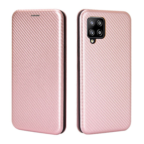 Handytasche Stand Schutzhülle Flip Leder Hülle L06Z für Samsung Galaxy A42 5G Rosegold