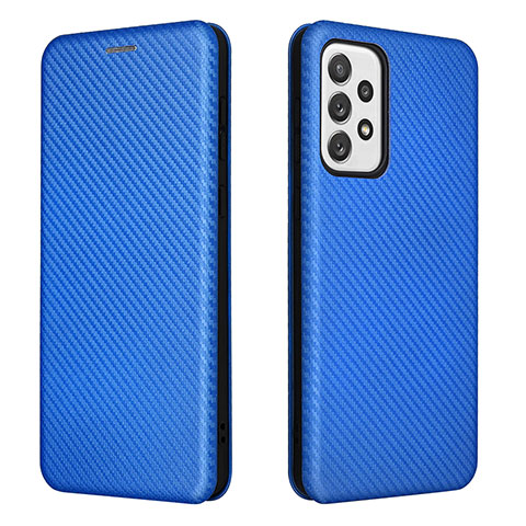 Handytasche Stand Schutzhülle Flip Leder Hülle L06Z für Samsung Galaxy A73 5G Blau