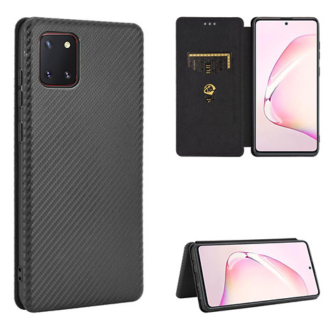 Handytasche Stand Schutzhülle Flip Leder Hülle L06Z für Samsung Galaxy A81 Schwarz