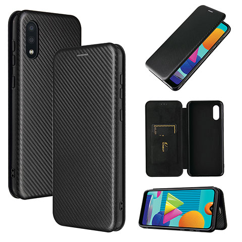 Handytasche Stand Schutzhülle Flip Leder Hülle L06Z für Samsung Galaxy M02 Schwarz