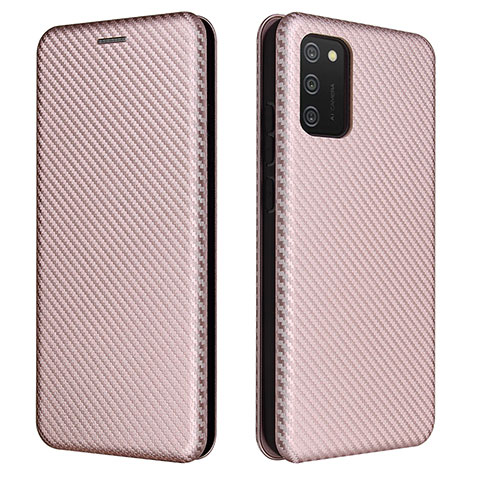 Handytasche Stand Schutzhülle Flip Leder Hülle L06Z für Samsung Galaxy M02s Rosegold