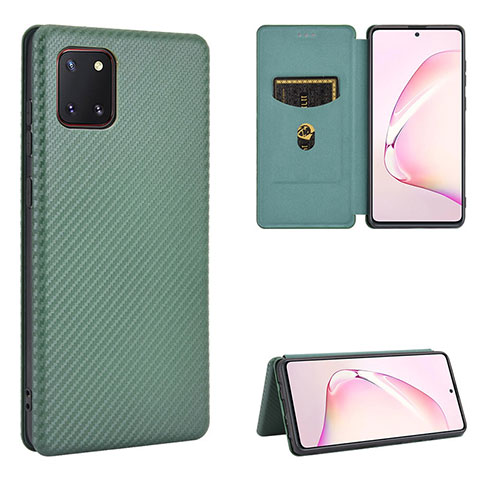 Handytasche Stand Schutzhülle Flip Leder Hülle L06Z für Samsung Galaxy M60s Grün