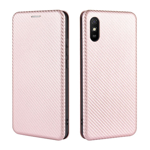 Handytasche Stand Schutzhülle Flip Leder Hülle L06Z für Xiaomi Redmi 9A Rosegold