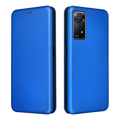 Handytasche Stand Schutzhülle Flip Leder Hülle L06Z für Xiaomi Redmi Note 11 Pro 5G Blau