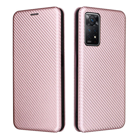 Handytasche Stand Schutzhülle Flip Leder Hülle L06Z für Xiaomi Redmi Note 11 Pro 5G Rosegold