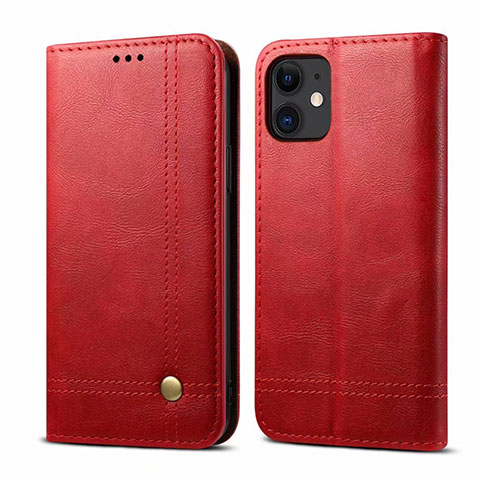 Handytasche Stand Schutzhülle Flip Leder Hülle L07 für Apple iPhone 12 Rot