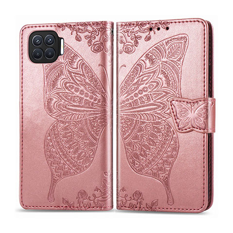 Handytasche Stand Schutzhülle Flip Leder Hülle L07 für Oppo F17 Pro Rosegold