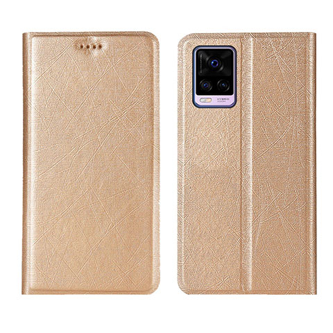 Handytasche Stand Schutzhülle Flip Leder Hülle L07 für Vivo V20 Pro 5G Gold