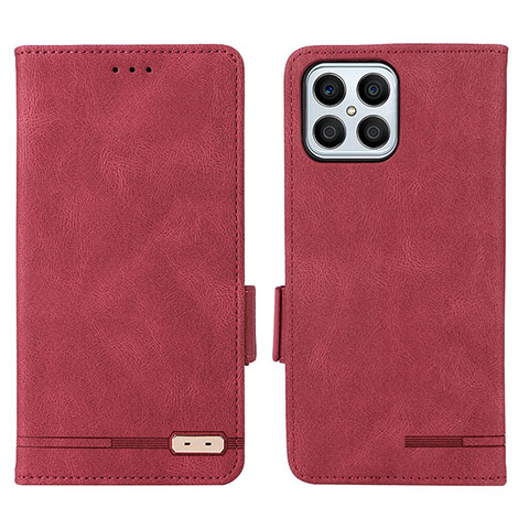 Handytasche Stand Schutzhülle Flip Leder Hülle L07Z für Huawei Honor X8 4G Rot