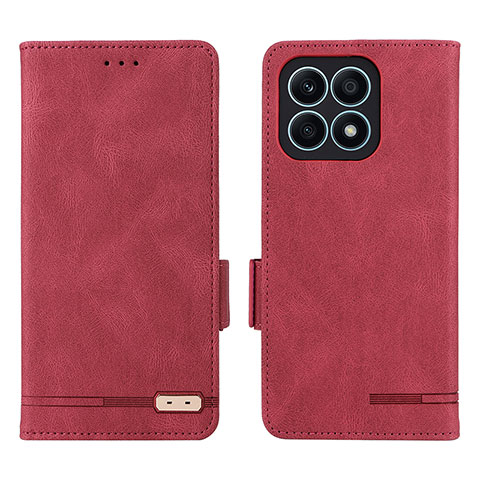 Handytasche Stand Schutzhülle Flip Leder Hülle L07Z für Huawei Honor X8a 4G Rot