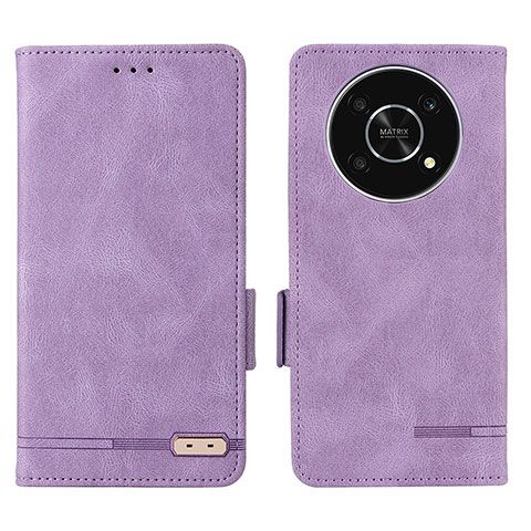 Handytasche Stand Schutzhülle Flip Leder Hülle L07Z für Huawei Honor X9 5G Violett