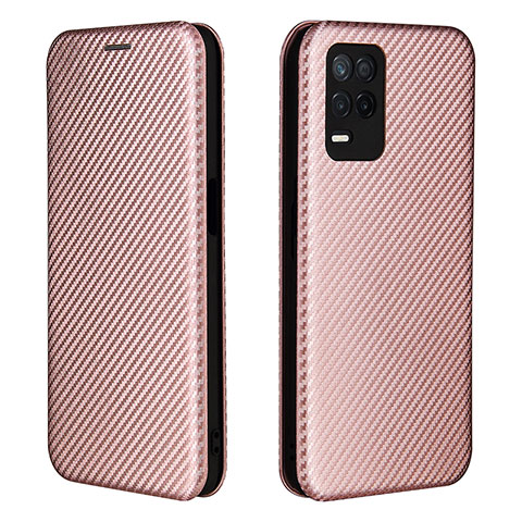 Handytasche Stand Schutzhülle Flip Leder Hülle L07Z für Realme 8 5G Rosegold