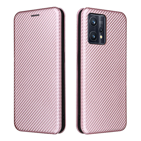 Handytasche Stand Schutzhülle Flip Leder Hülle L07Z für Realme 9 4G Rosegold