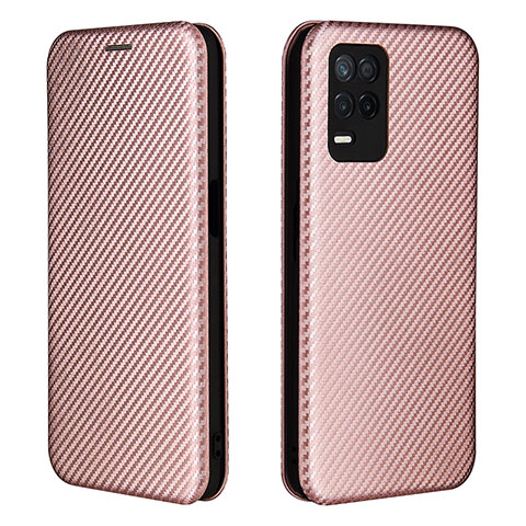 Handytasche Stand Schutzhülle Flip Leder Hülle L07Z für Realme 9 5G India Rosegold