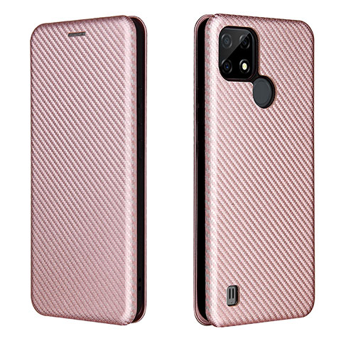 Handytasche Stand Schutzhülle Flip Leder Hülle L07Z für Realme C21 Rosegold