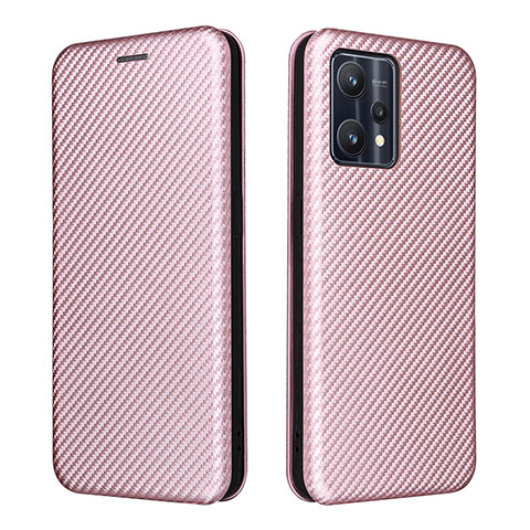 Handytasche Stand Schutzhülle Flip Leder Hülle L07Z für Realme Q5 5G Rosegold