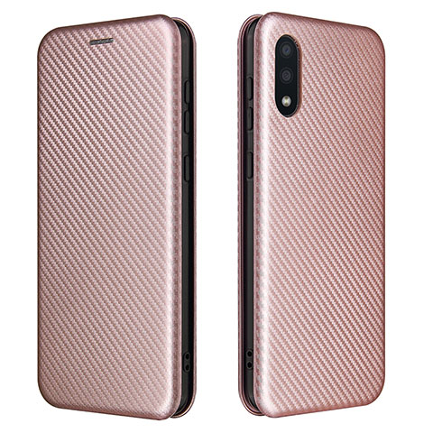 Handytasche Stand Schutzhülle Flip Leder Hülle L07Z für Samsung Galaxy A02 Rosegold