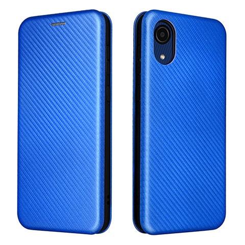 Handytasche Stand Schutzhülle Flip Leder Hülle L07Z für Samsung Galaxy A03 Core Blau