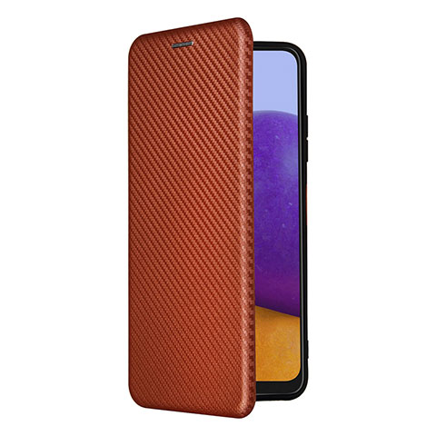 Handytasche Stand Schutzhülle Flip Leder Hülle L07Z für Samsung Galaxy A22 5G Braun