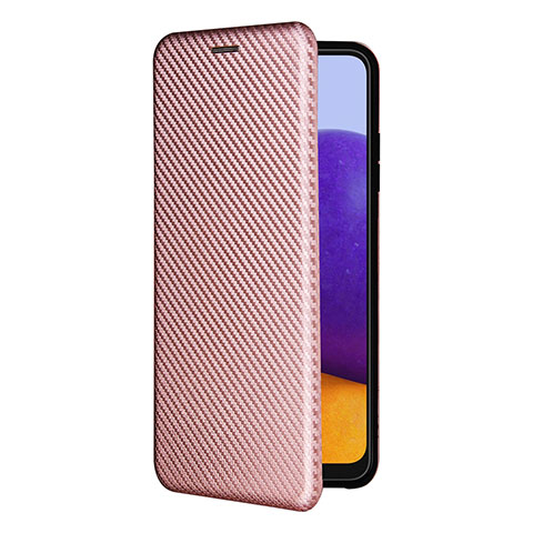 Handytasche Stand Schutzhülle Flip Leder Hülle L07Z für Samsung Galaxy A22 5G Rosegold